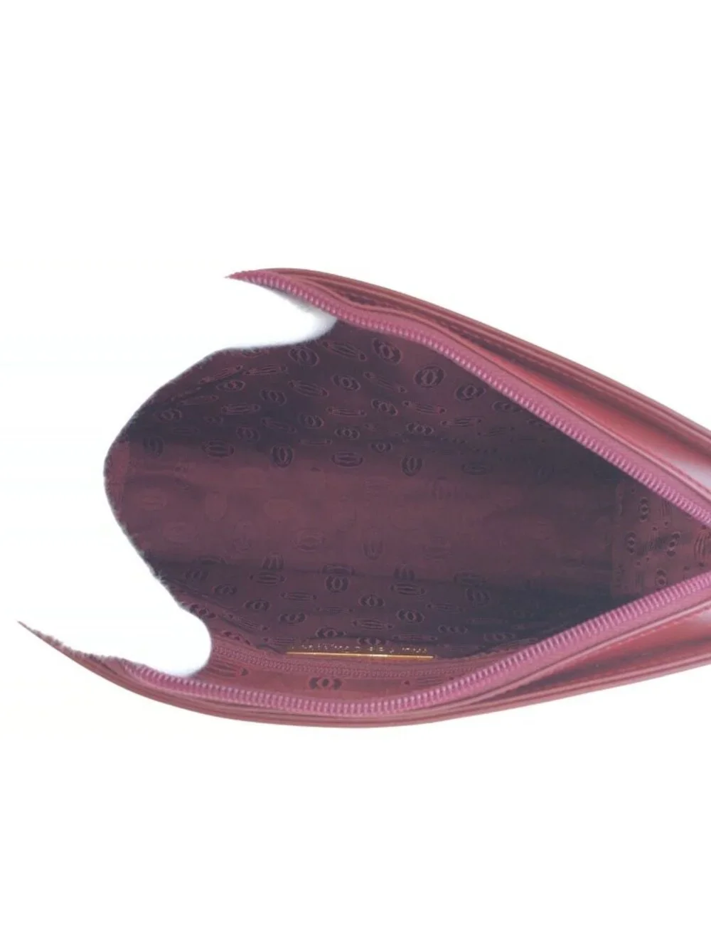 Cartier Must Line Winered Bordeaux Gold Leather Clutch Secondbag